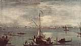The Lagoon with Boats, Gondolas, and Rafts by Francesco Guardi